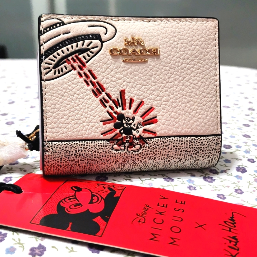 New Coach Disney Mickey Mouse Snap Wallet